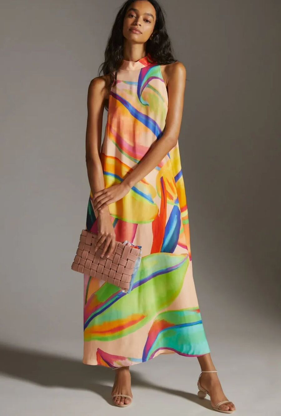 New Anthropologie Farm Rio Floral Halter Maxi Dress Size XS